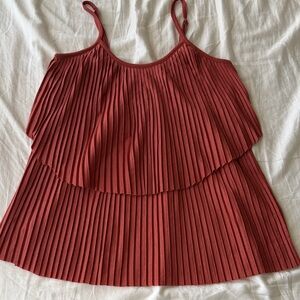 LC Lauren Conrad Pleated Camisole in Rust